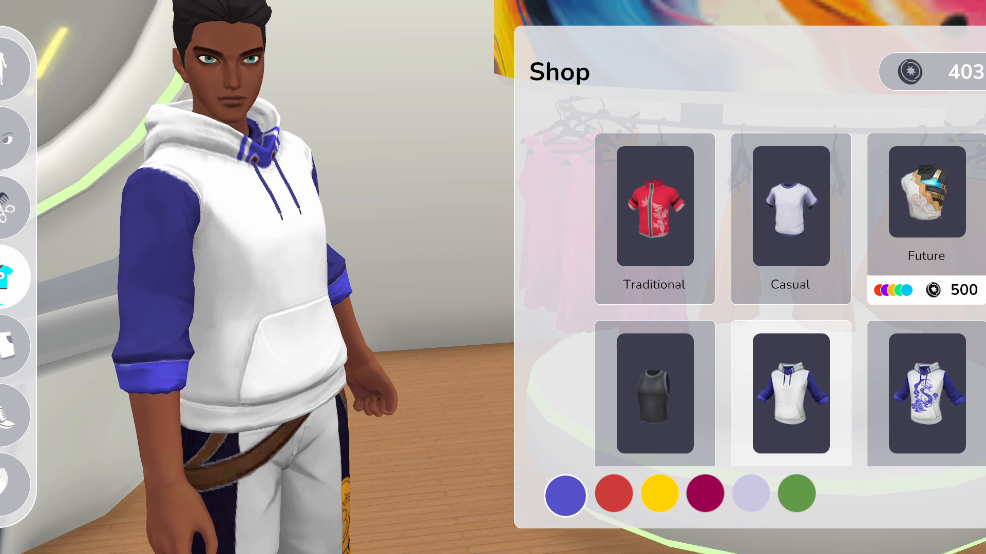 The dressing system in game