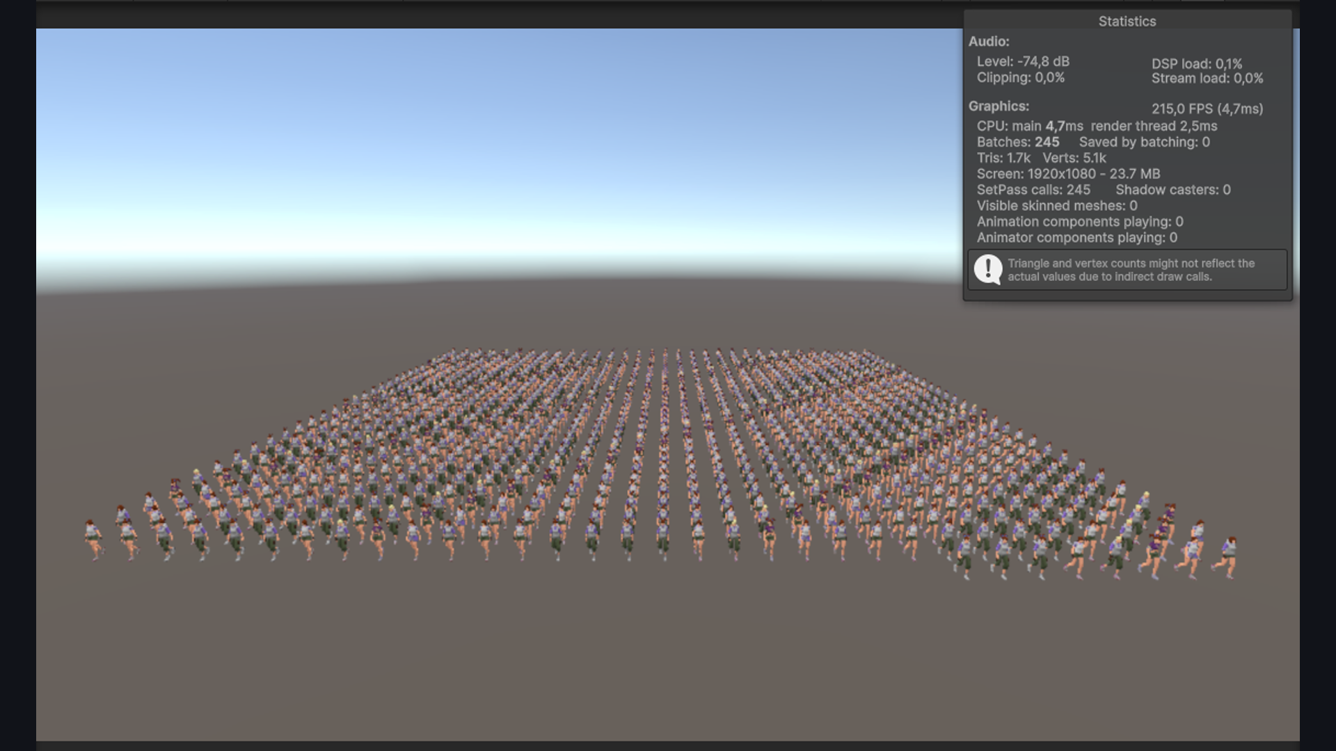 NPC crowd rendered on the GPU